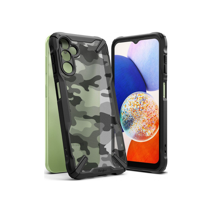 Odolné puzdro na Samsung Galaxy A14 5G A146 Ringke Fusion-X camo čierne