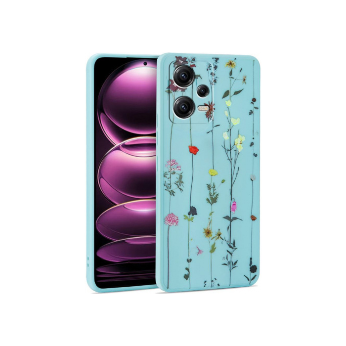 Silikónové puzdro na Xiami Redmi Note 12 Pro 5G Tech Protect Mood Garden modré