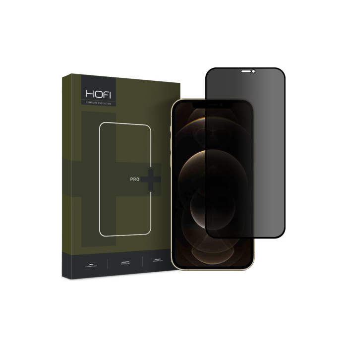 Tvrdené sklo na Apple iPhone 12/12 Pro Hofi Anti Spy Privacy Pro+ celotvárové čierne