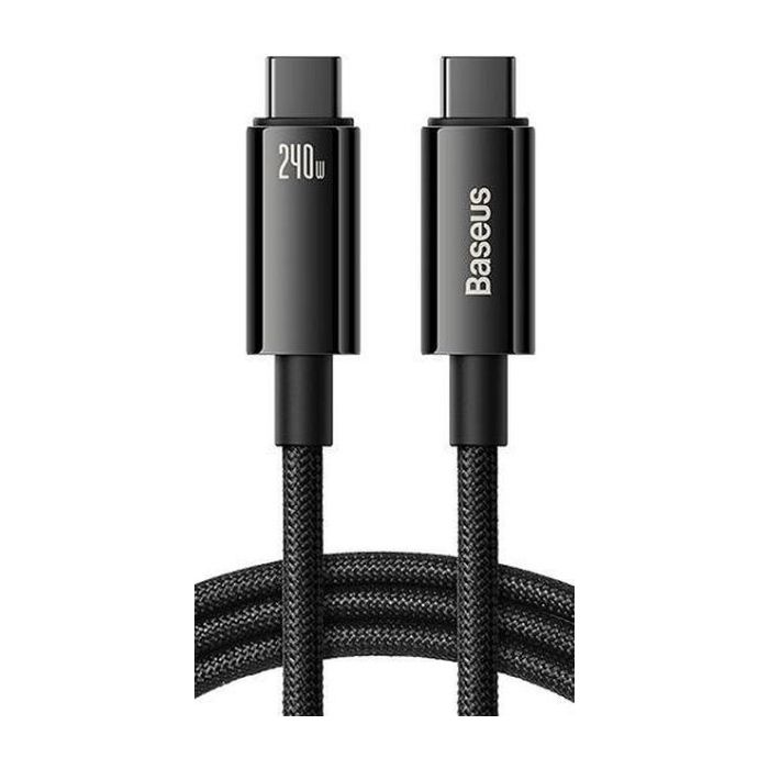 Baseus Tungsten Gold CAWJ040001, USB-C na USB-C 240W, 1m, čierny