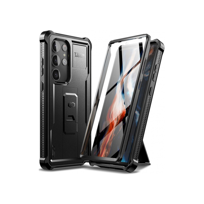 Odolné puzdro na Samsung Galaxy S23 Ultra 5G S918 Tech-Protect Kevlar Pro 360 čierne