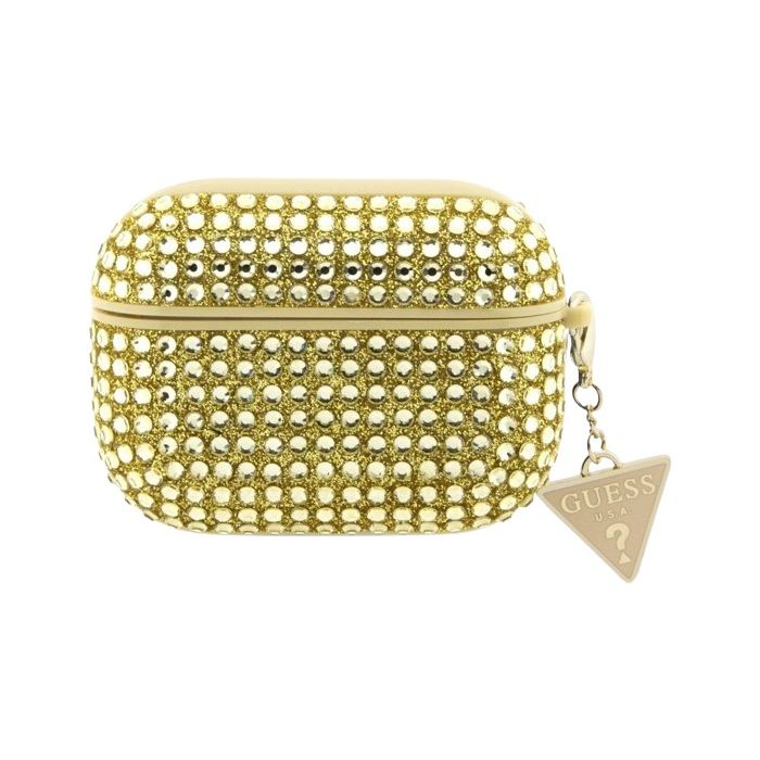 Obal Guess Rhinestones Triangle Metal Logo Apple Airpods Pro 2 GUAP2HDGTPD Gold