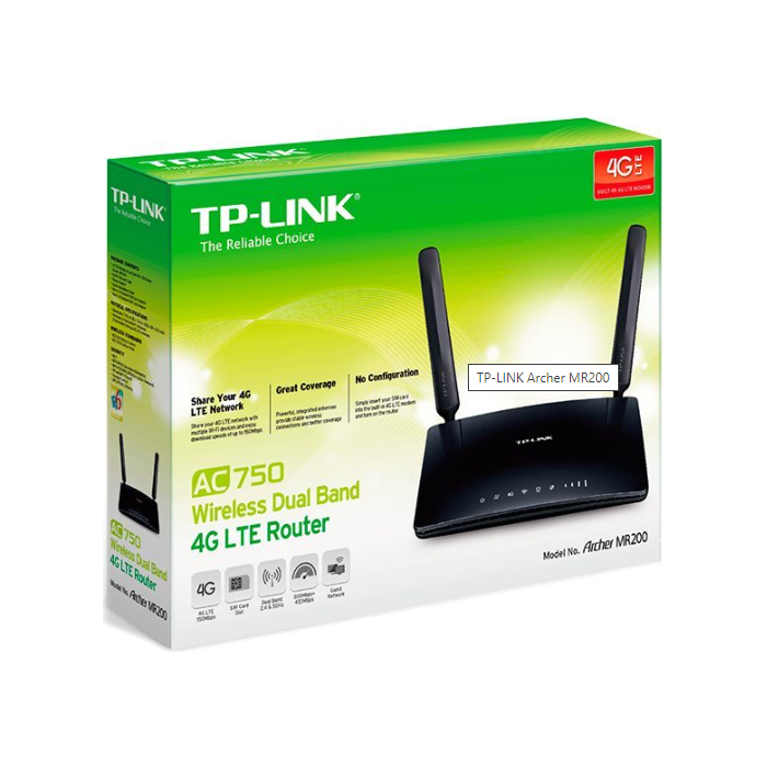 Používaný TP-LINK Archer MR200 AC750 Wireless Dual Band 4G LTE Router Black Trieda C