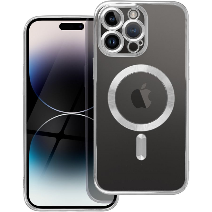 Silikónové puzdro na Apple iPhone 11 Pro Max Electro Mag strieborné