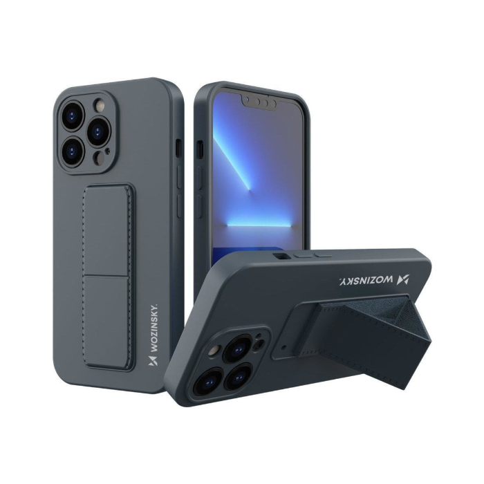 Silikónové puzdro na Apple iPhone 13 Pro Max Wozinsky Kickstand modré