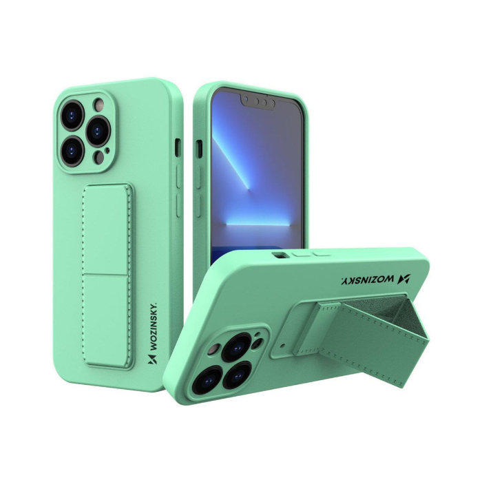 Silikónové puzdro na Apple iPhone 13 Pro Max Wozinsky Kickstand zelené