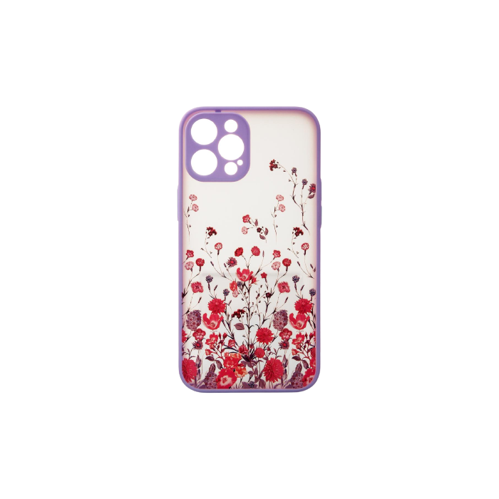 Silikónové puzdro na Apple iPhone 13 Pro Design Floral fialové