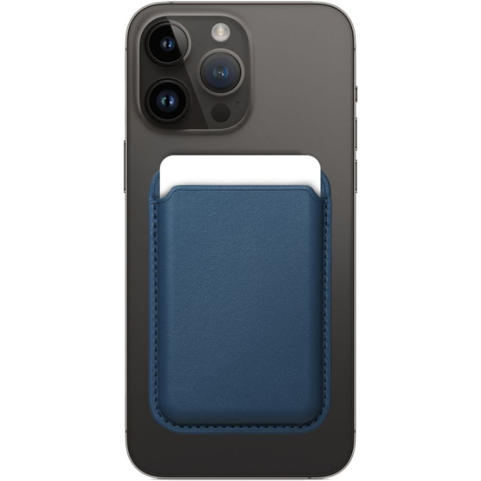 Magnetická peňaženka na Apple iPhone Leather Mag Wallet modrá