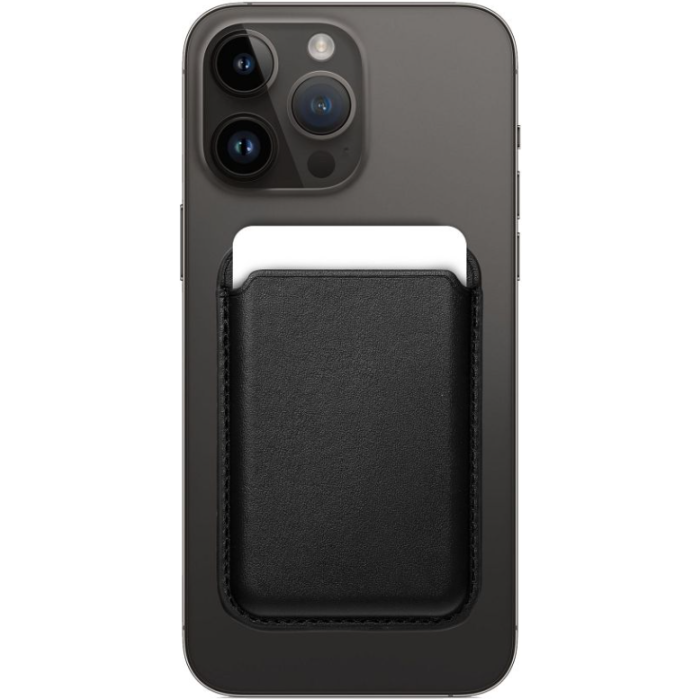 Magnetická peňaženka na Apple iPhone Leather Mag Wallet čierna
