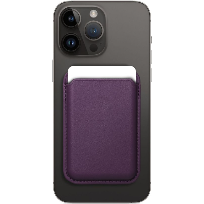 Magnetická peňaženka na Apple iPhone Leather Mag Wallet fialová