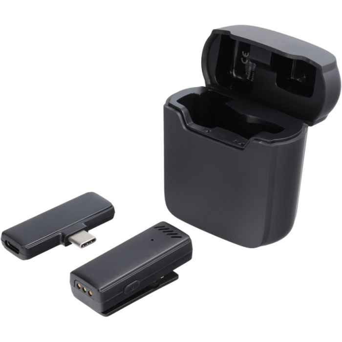 Wireless lavalier microphone S11, Type C, nabíjacie puzdro, čierny