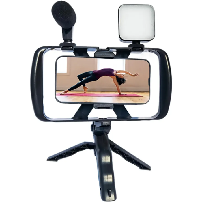 Combo selfie with tripod for live broadcast with LED flash and micro and remote control TL-49T