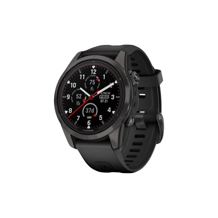 Garmin Fenix 7S Pro Sapphire Solar, Carbon Gray DLC Titanium, Black Band