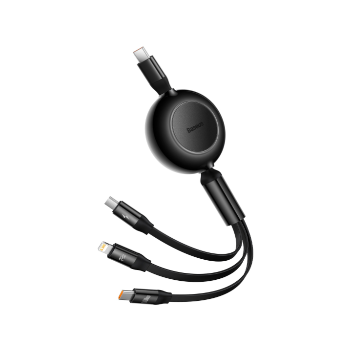 Baseus Bright Mirror 2 CAMJ010201, USB-C na Micro/Lighting/USB-C, PD 100W, 1.1m, čierny