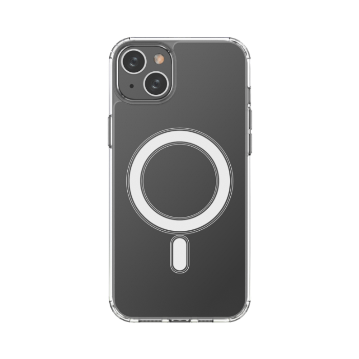 Silikónové puzdro na Apple iPhone 15 Magnetic MagSafe Clear transparentné