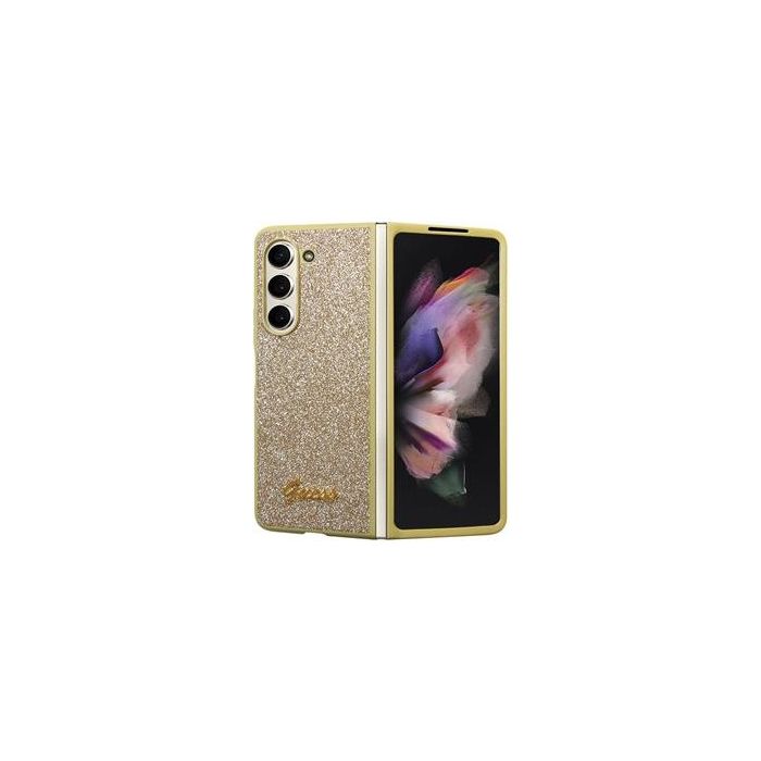 Obal Guess PC/TPU Glitter Flakes Metal Logo Samsung Galaxy Z Fold5 5G F946 GUHCZFD5HGGSHD Gold