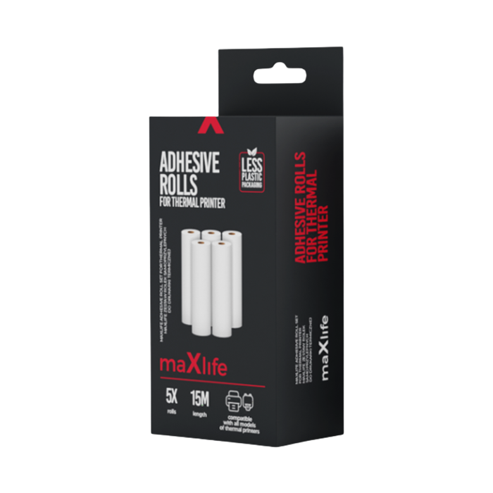 Maxlife adhesive roll set for thermal printer