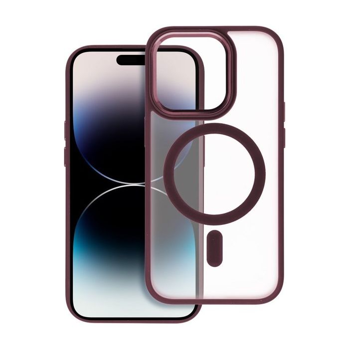 Obal Matte Mag Cover MagSafe Apple iPhone 15 Plus plum red