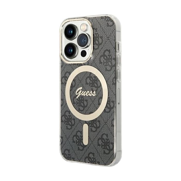 Obal Guess IML 4G MagSafe Apple iPhone 15 Pro GUHMP15LH4STK Black