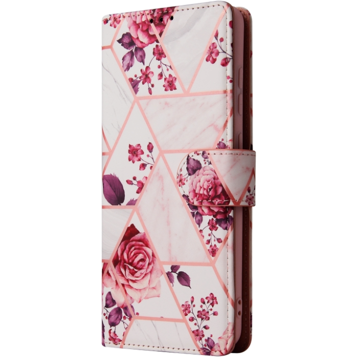 Diárové puzdro na Xiaomi Redmi Note 12 5G/Poco X5 5G Marble Bronze Book kvety