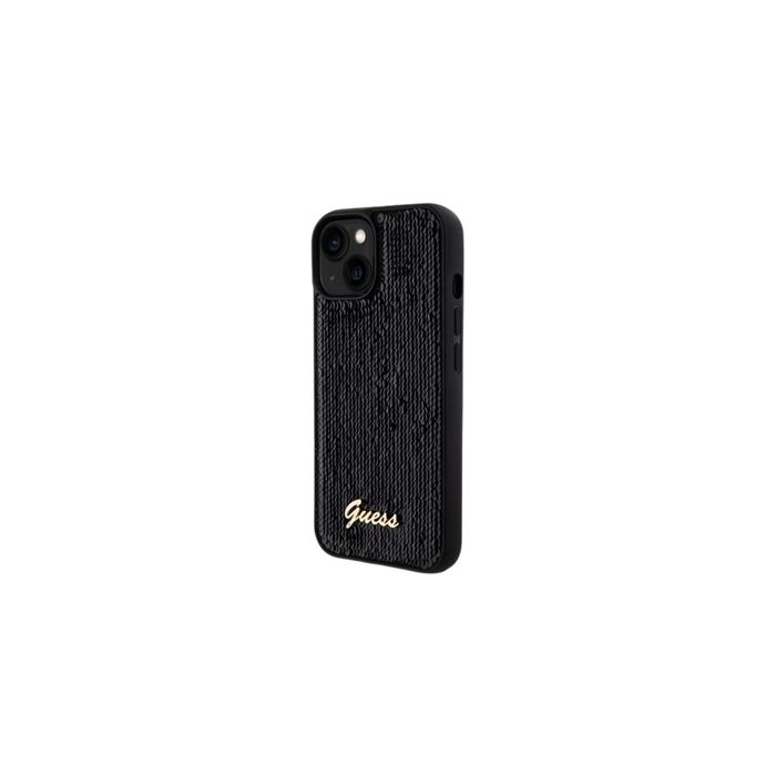 Obal Guess Sequin Script Logo Apple iPhone 15 Plus GUHCP15MPSFDGSK Black