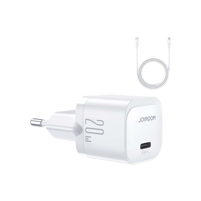 Joyroom Mini JR-TCF02, 20W PD + kábel USB-C na Lightning, biela