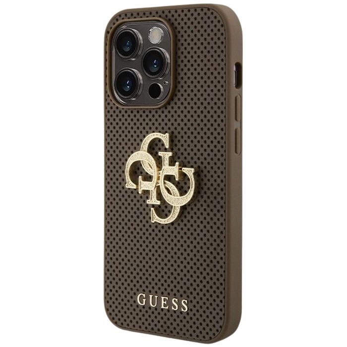Obal Guess PU Perforated 4G Glitter Metal Logo Apple iPhone 15 Pro GUHCP15LPSP4LGE Taupe
