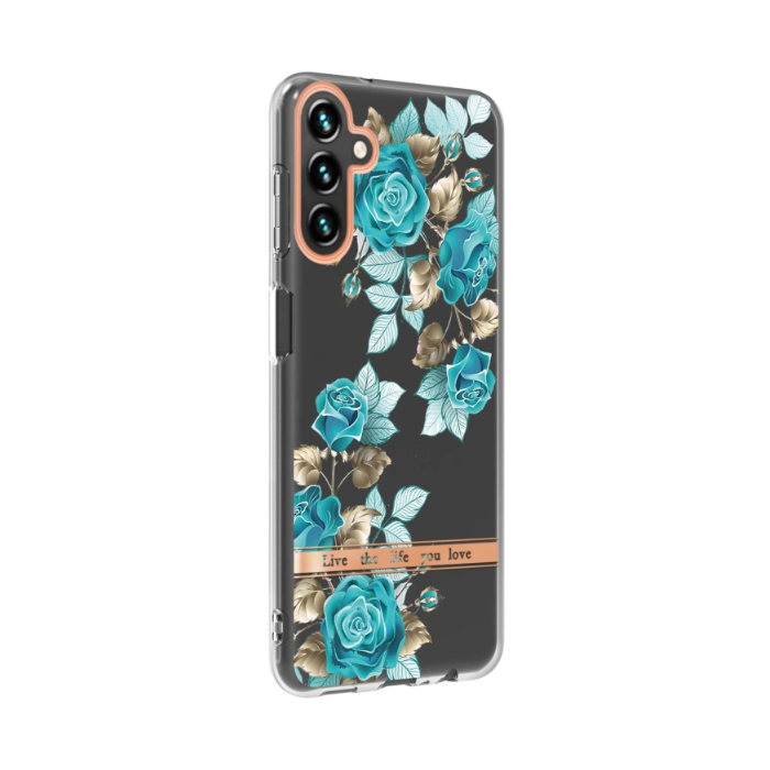 Silikónové puzdro na Samsung Galaxy A54 5G A546 Flower TPU modré