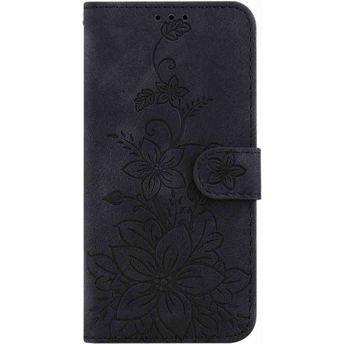 Diárové puzdro na Motorola Moto E13 MEZZO kvety čierne