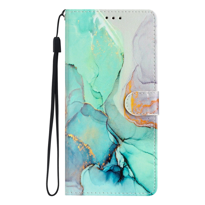 Diárové puzdro na Motorola Moto E13 Marble Book zelené