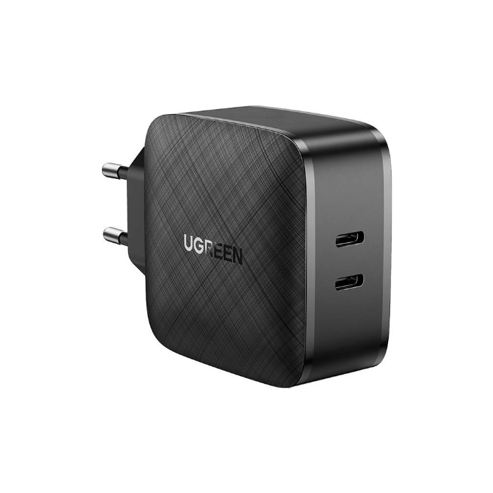 Sieťová nabíjačka Ugreen CD216, 2x USB-C 66W, PD 3.0 Quick Charge 3.0, čierna