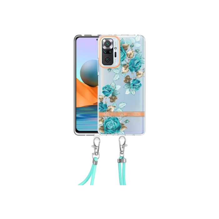 Silikónové puzdro na Xiaomi Redmi Note 10 Pro/Note 10 Pro Max Flower TPU (so šnúrkou) modré