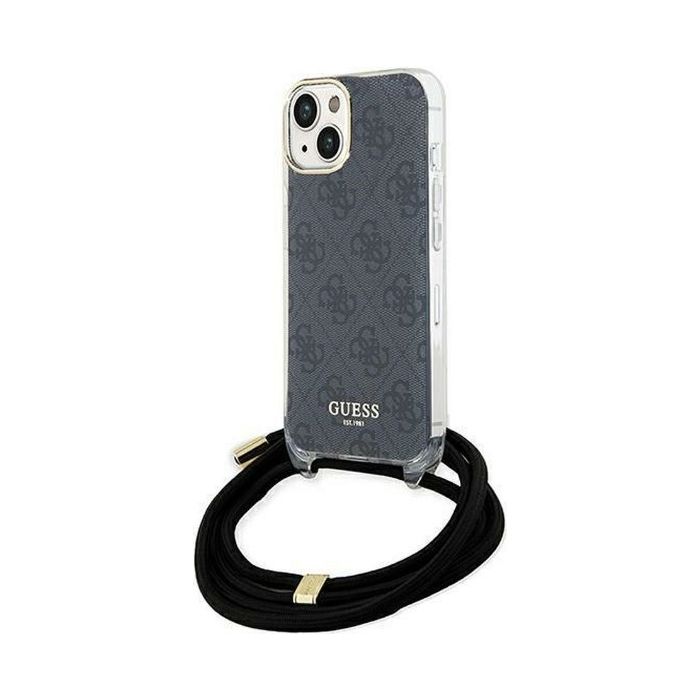 Obal Guess IML 4G Printed Crossbody Apple iPhone 15 GUHCP15SHC4SEK Black