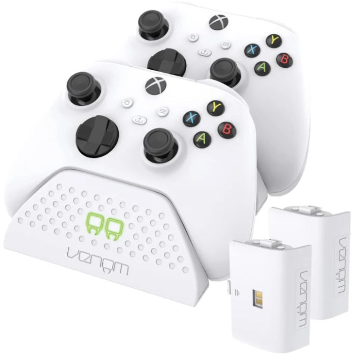 VENOM VS2871 Xbox Series S/X & One White Twin Docking Station + 2 batteries
