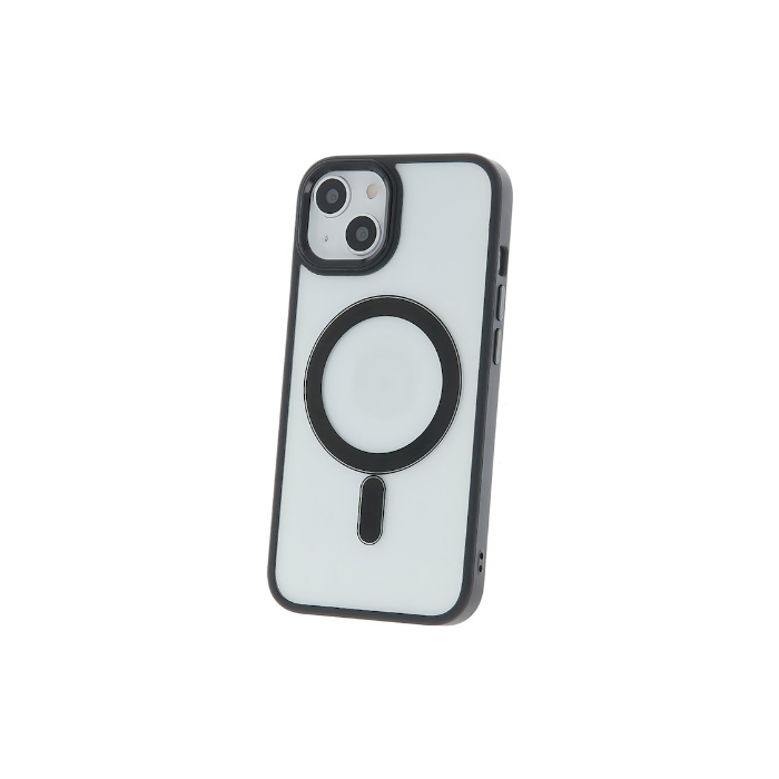 Silikónové puzdro na Apple iPhone 15 Plus Satin Clear Mag čierne