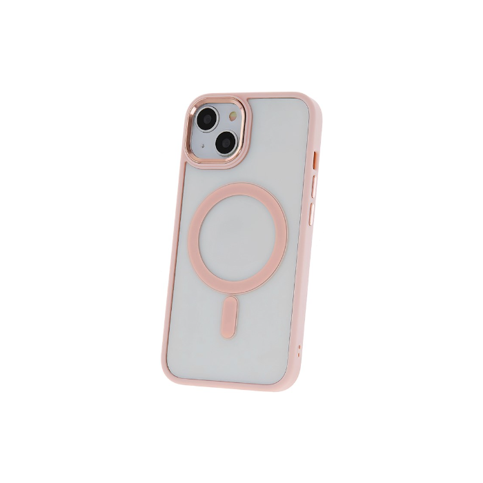 Silikónové puzdro na Apple iPhone 14 Plus Satin Clear Mag ružové