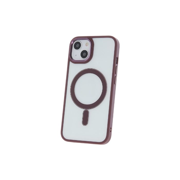 Silikónové puzdro na Apple iPhone 12 Satin Clear Mag fialové