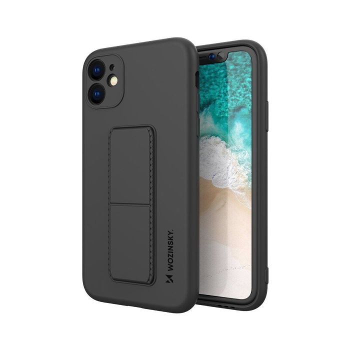 Silikónové puzdro na Samsung Galaxy A12 A125/M12 M127 Wozinsky Kickstand čierne