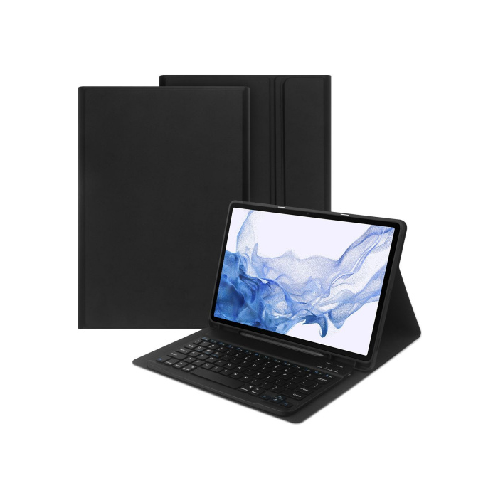 Diárové puzdro na Samsung Galaxy Tab S7+ Plus/S8+ Plus/S7 FE 12.4, Tech-Protect SC Pen + klávesnica, čierne