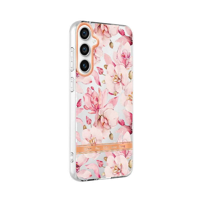 Silikónové puzdro na Samsung Galaxy S23 FE 5G S711 Flower TPU kvety Gardénie ružové