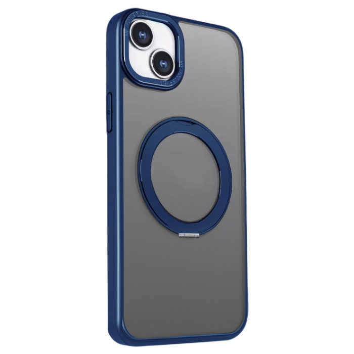 Plastové puzdro na Apple iPhone 14 Pro Max Mag Ring Rotating modré