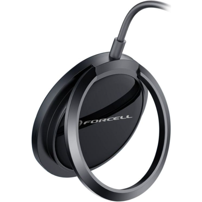 Forcell F-Energy PowerPod, ring/kick stand, MagSafe, čierna