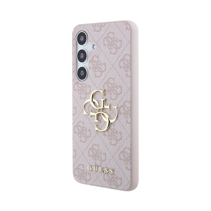 Plastové puzdro Guess na Samsung Galaxy S24 5G S921 GUHCS24S4GMGPI PU 4G Big Metal Logo ružové