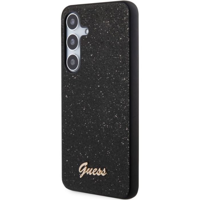 Obal Guess PC/TPU Glitter Flakes Metal Logo Samsung Galaxy S24 5G S921 GUHCS24SHGGSHK Black