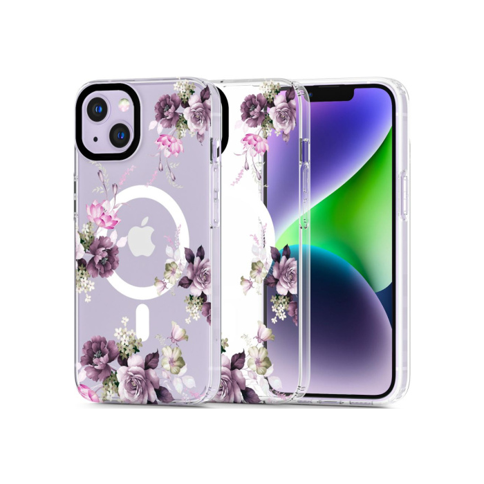 Silikónové puzdro na Apple iPhone 14 Tech-Protect MagMood MagSafe Spring Floral