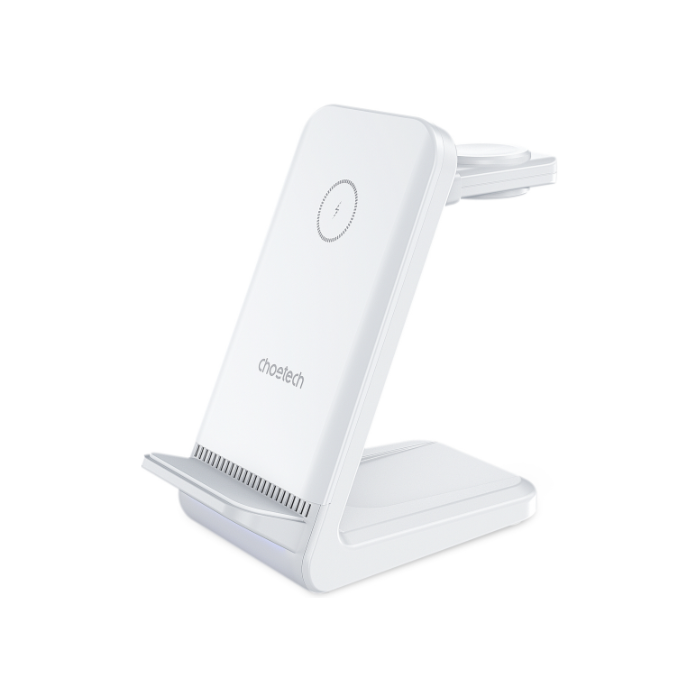 Choetech T608 4v1, 15W, bezdrôtová nabíjačka, biela