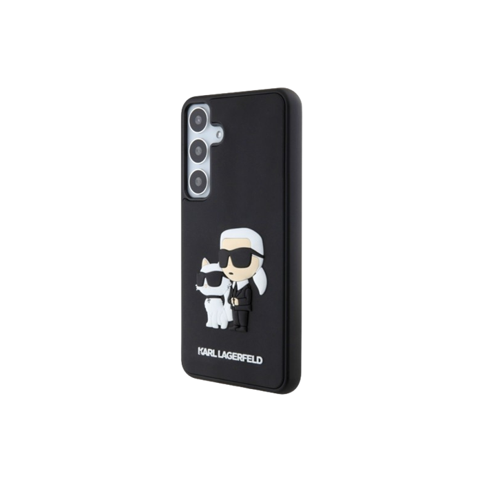 Plastové puzdro Karl Lagerfeld na Samsung Galaxy S24+ 5G S926 KLHCS24M3DRKCNK 3D Rubber Karl and Choupette čierne