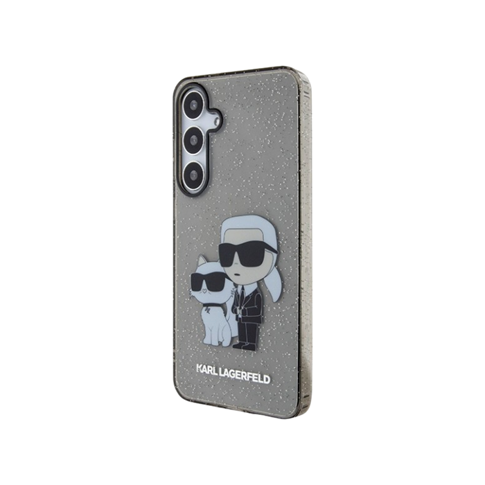 Plastové puzdro Karl Lagerfeld na Samsung Galaxy S24+ 5G S926 KLHCS24MHNKCTGK IML Glitter Karl and Choupette NFT čierne