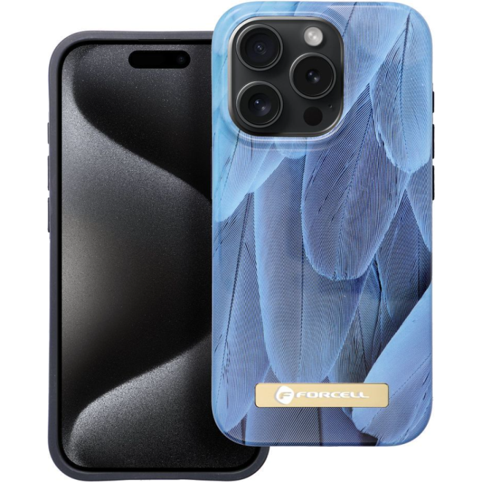 Plastové puzdro na Apple iPhone 15 Plus Forcell F-Protect Mirage MagSafe blue bird