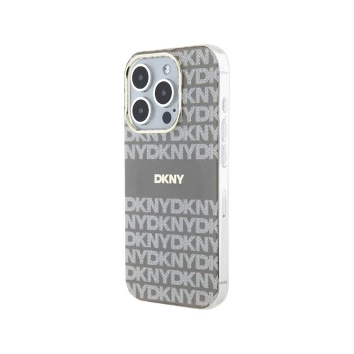DKNY PC/TPU Repeat Pattern Tonal Stripe Magsafe Apple iPhone 15 Pro DKHMP15LHRHSEE Beige